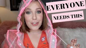 I can even make a garbage bag look good! Showing off my rain coat and  ponchos too