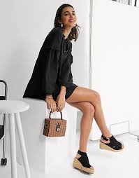 5% coupon applied at checkout. River Island Long Sleeve Poplin Tiered Mini Dress In Black Asos