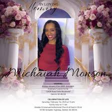 I am going to miss this wonderful woman Michaiah Monson! She was a true  friend that pushed everyone's dreams ahead of her own. I know that she is  in the presence of
