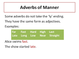 He drives the car carefully. Adverbs Of Manner Often These Adverbs Are Formed By Adding Ly To The End Of An Adjective Kind Kindly Quiet Quietly Adjectives Ending L Add Ly Careful Carefully Ppt Download