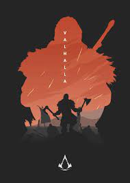 Assassins Creed Valhalla Minimalistic Poster Print Metal Posters Displate Assassins Creed Art Assassin S Creed Wallpaper Assassins Creed Artwork