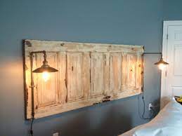 Maybe you would like to learn more about one of these? King Size Natural Headboard With Lights Diy King Headboard Headboard With Lights Farmhouse Headboard