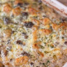 Mushroom And Swiss Burger Casserole With Lean Ground Beef Potato Dumplings Baby Portobello Mushrooms Onion Garl Casserole Recipes Recipes Stuffed Mushrooms