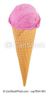 Check spelling or type a new query. Strawberry Ice Cream In The Cone On White Background Canstock