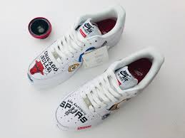 The quickest way to spot fake supreme cdg air force 1 is to look at the printings on the rear side of the sneakers. Supreme X Nba X Nike Air Force 1 Af1 Shoes For Men 331912 Replica