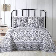 Tahari home 3 pc duvet cover set gray blue multi full/queen new factory folded. Tahari Home Maison Bedding 3 Piece Full Queen Size Bed Duvet Comforter Cover Set Cotton Muted Floral Flowers Pattern In Shades Of Gray Light Blue White