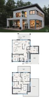 Modernes Passivhaus Mit Flachdach Architektur 5 Zimmer Grundriss Offen 180 Qm En 2020 Maison Passive Maison Moderne Toit Plat Plan Architecture Maison