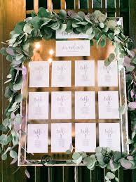 picture of mirror seating chart with printed paper and