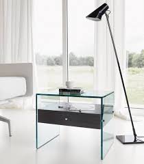 Tonelli Secret Glass End Table Bedroom Furniture Ultra Modern Bedside Table Contemporary Glass Furniture Glass Bedside Table