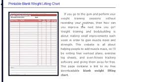Printable Blank Weight Lifting Chart