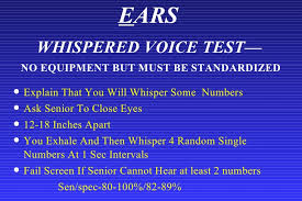Image result for Whispered Voice Testing