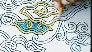 Sketsa gambar batik mega mendung; 45 Sketsa Batik Mega Mendung Hitam Putih Pada Kertas Tiya Gambar