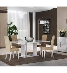 Modway vector 71 to 95 contemporary modern expandable dining table in white silver. Glossy White Dining Room Set 5pcs Made In Italy Contemporary Modern Esf Lisa