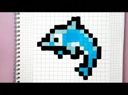 Pixel Art Facile Dessiner Un Dauphin Youtube Bricolagemaison Materielbricolage Bricolagefacile Bricolage Dessins Faciles Pixel Art Dessin Petit Carreau