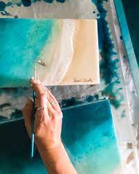 sarah caudleさんはinstagramを利用しています thanks so much laurenrothart for having kimsielbeck heybeachcake and i as part resin painting charcoal portraits painting