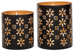 Sale gold geometric metal candle holder 4.5 stars (4) was: Set Of Two Metal Votive Candle Candle Holders Black Gold Finish Transitional Candleholders By Resoursys Unlimited Inc Houzz