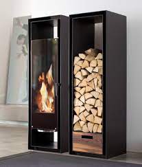 The included squared opening add. Decorative Fireplace Ideas Built In Cabinets Fireplace With Wood Storage By Conmoto