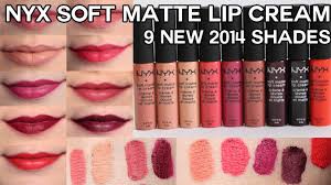 It is super smooth and it isn't drying like a lot of other matte lippies i absolutely love the soft matte lip cream i have the color tokyo because i love nude pink shades and i pair it with the brown lip liner by nyx as well! Nyx Soft Matte Lip Cream New 2014 Shades Review Swatches Video