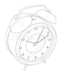 Outlined cartoon alarm clock royalty free vector image. Alarm Clock Sketch Vector Rendering Stock Vector Colourbox