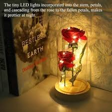 Disney la belle et la b�te lampe rose enchant�e 20cm. Rose La Belle Et La Bete Rose Eternelle Led Rose Eternelle Rouge Avec Vase Fleurs Cadeau Saint Valentin Ros G0d13d Achat Vente Fleurs Stabilisees Soldes Sur Cdiscount Des Le 20 Janvier Cdiscount