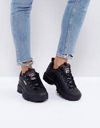 Fila Disruptor Sneakers In Black In 2021 Black Fila Shoes Fila Outfit Fashion