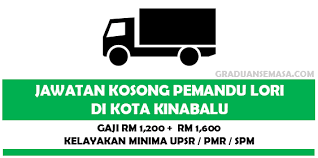 The average price is between rm300 and rm400. Jawatan Kosong Pemandu Lori Di Kota Kinabalu Pengambilan Rasmi