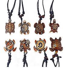 Limited Edition Adjustable Sea Turtle Faux Yak Bone Pendant Necklaces 8 Pc Set Turtle Pendant Necklace Turtle Pendant Turtle Necklace