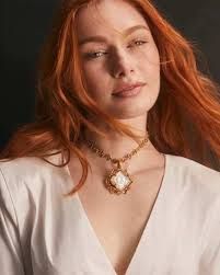 Kendra Scott Mallory Rose Vintage Gold Statement Necklace