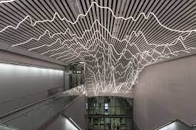 Suspended Led Lighting Installation Projects The Pulse Of City Life In Stockholm Light Installation Led Light Installation Light Art Installation