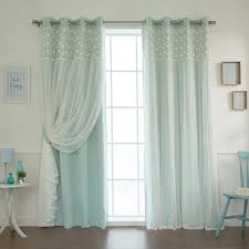 Aurora Home Floral Lace Overlay Thermal Insulated Blackout Grommet Top Curtain Panel Pair Better Homes And Curtain Decor Contemporary Curtains Home Curtains