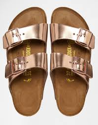 Birkenstock Arizona Rose Gold Sandals Birkenstock Arizona Metallic Leather Copper Flat Sandals Shoes Shoe Boots Crazy Shoes