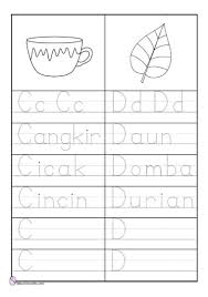 Menulis huruf b sangat mudah. Lembar Kerja Anak Tk Paud Menulis Kata Inisial A Z Free Download