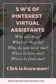 Become a pinterest virtual assistant and earn income working on a platform you enjoy! Pinterest Virtual Assistants Who Are They What Do Pinterest Virtual Assistants Do Wh Virtual Assistant Virtual Assistant Business Virtual Assistant Services