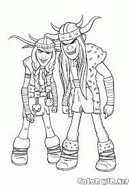 Hideous zippleback, coloring of the back. Coloring Page Tuffnut And Ruffnut Thorston