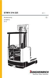 For indonesia postal code information visit 2. Etm V 214 325 Jungheinrich