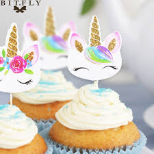 If you'd like to make paper rainbow cupcake toppers, here's how: Bit Fly Cake Toppers Unicorn Rainbow Cupcake Toppers Wrappers Birthday Party Cake Decoration Baby Shower Unicorn Party Supplies Cake Decorating Supplies Aliexpress