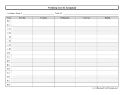Libraries And Businesses Can Used This Printable Schedule To Divide Up The Use Of A Conference Room For Meetings Schedule Template Schedule Templates Templates