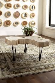 Bleached Slice Coffee Table Iron Legs Coffee Table Table Iron Coffee Table