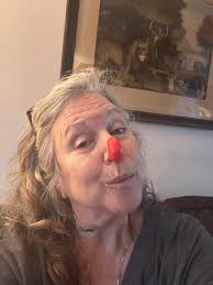 Painting of a hungry calf titled "Sharing an Extra Nose"