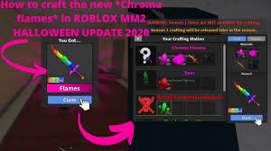 Our valuelist aims to provide accurate values to all of our users, we strive to be your main source for values in murder mystery 2 (mm2). How To Craft The New Chroma Flames In Roblox Mm2 Halloween Update 2020 New Update Youtube