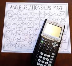 Angle Relationships Maze Worksheet Finding Angle Measures Teaching Geometry Angle Relationships Math