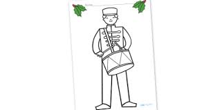 Twelve drummers drumming coloring book 12 days of. Toy Soldier Drummer Colouring Sheet