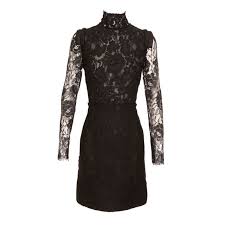 Lanvin Black Lace Dress Long Sleeve Pencil Dress Lil Black Dress Lace Dress