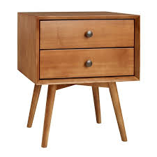 This two drawer diy modern nightstand is complete and ready to start filling up. Walker Edison Mid Century 2 Drawer Solid Wood Nightstand Caramel Lwr25mc2dca Rona