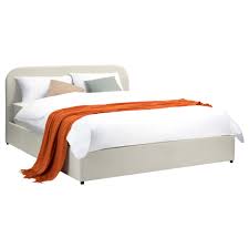 Le lit coffre 160 x 200 cm pour la chambre est un cadre de lit qui dispose d un grand espace de rangement sous le sommier. Lit Double Tilly 160x200 Cm En Tissu Beige