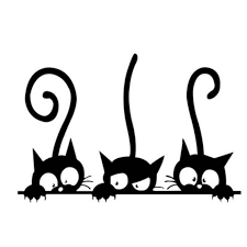 Funny Cat Wall Stickers Home Decorations Washroom Black Black Cat Decorations Funny Kedi Sanati Cizimler Illustrasyonlar