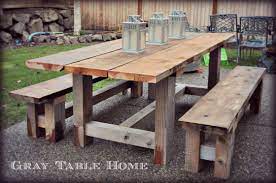 Weathered Reclaimed Wood Cedar Farm Table Outdoor Farmhouse Table Large Outdoor Furniture Farm Table
