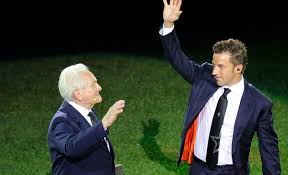 Giampiero boniperti en compagnie de michel platini. Rtbvdbts5hj6vm