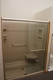 42 Wide X 60 Onyx Shower In The Cappuccino Color With A Sliding Glass Door This Unit On Display In Our Showroom Onyx Shower Shower Makeover Shower Surround