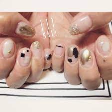 111nail 在 instagram 上发布 nail art nailart ネイル ネイルアート クリアネイル black gold グレージュ metallic cool mode ショートネイル nailsalon ネイ ミニマリスト ネイル おしゃれネイル ネイルのアイデア